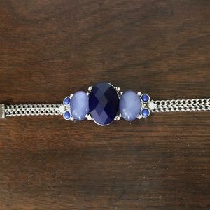 WHBM purple and blue jeweled silver bracelet